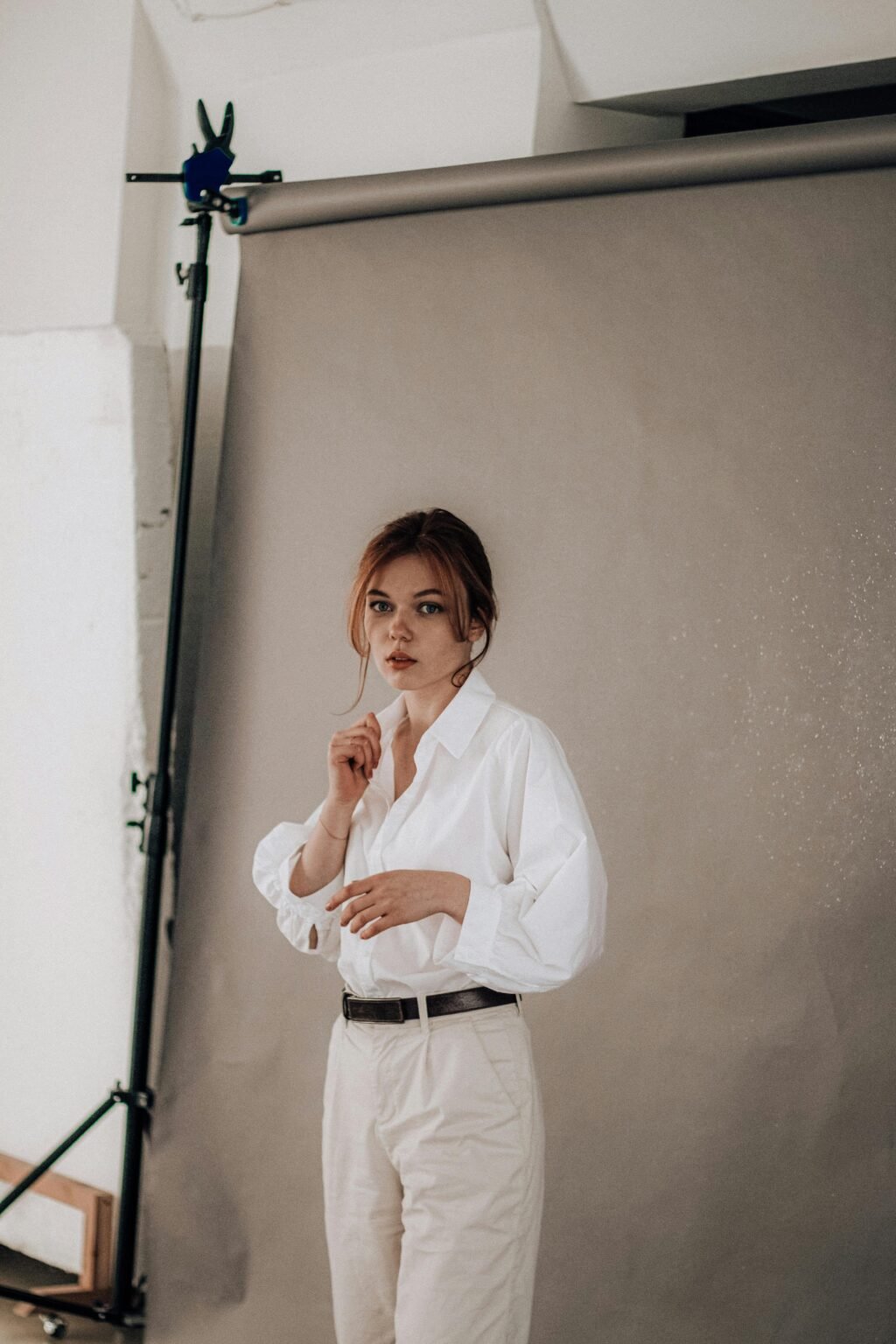 a woman at a photography studio