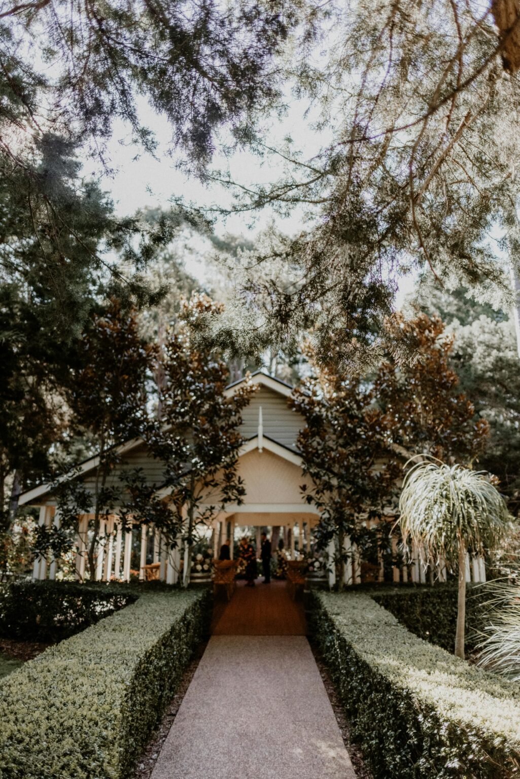 a wedding venue with trees